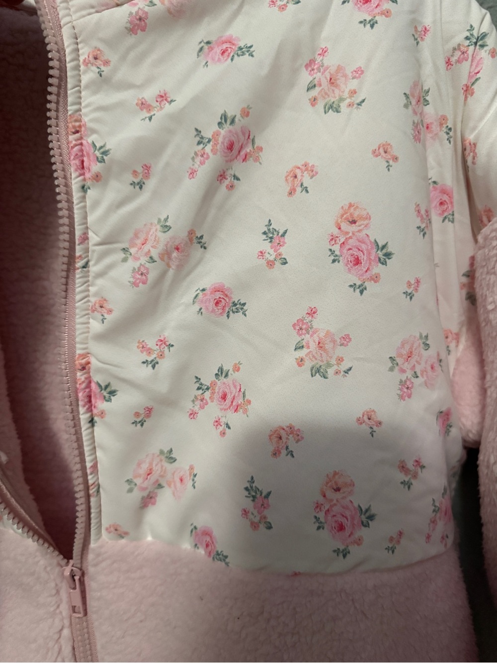 ASR Altar’d State Pink Floral Sherpa Zip up size XS - Picture 4 of 8
